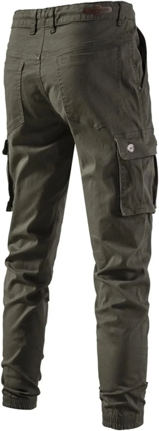 Mens Casual Breathable Youth Solid Color Versatile Trousers Cargo Pants Mens Cargo Pants