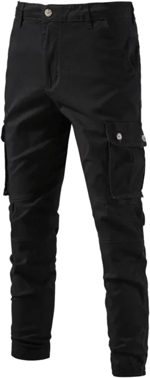 Mens Casual Breathable Youth Solid Color Versatile Trousers Cargo Pants Mens Cargo Pants