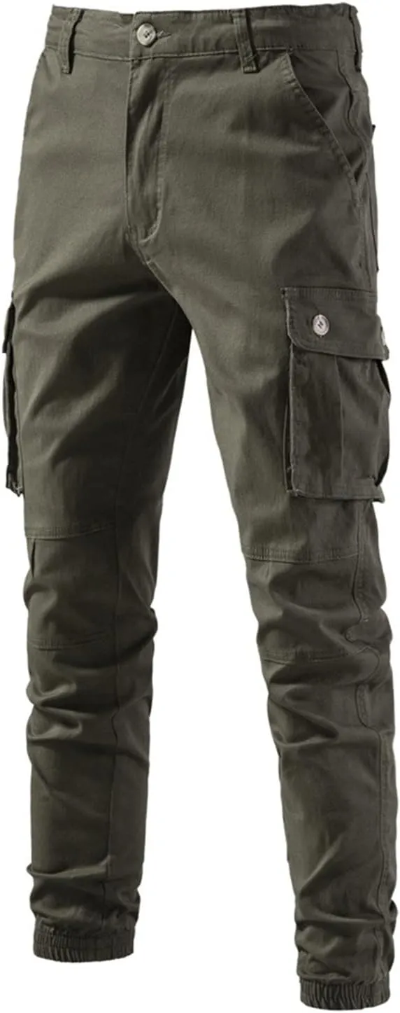 Mens Casual Breathable Youth Solid Color Versatile Trousers Cargo Pants Mens Cargo Pants