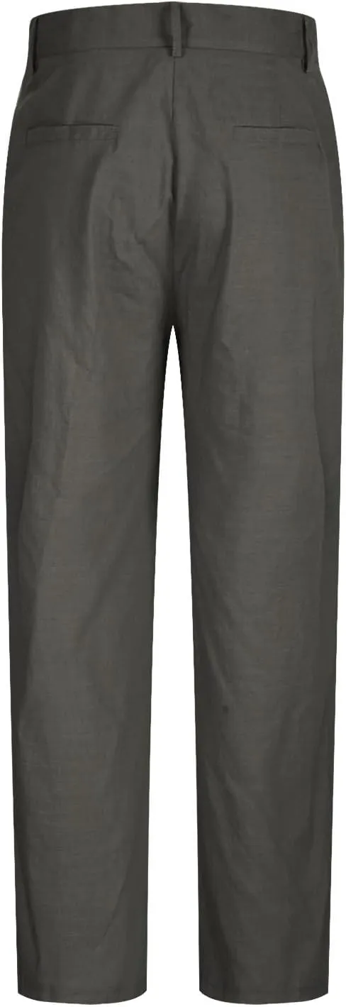 Men's Casual Cotton Linen Pants Baggy Summer Loose Fit Dress Pants with Pockets Breathable Trousers for Work