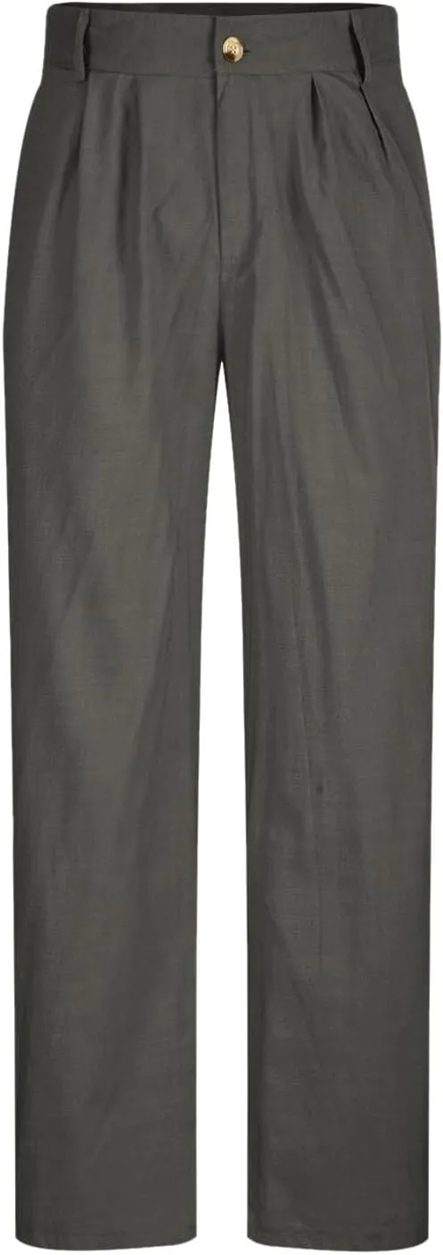 Men's Casual Cotton Linen Pants Baggy Summer Loose Fit Dress Pants with Pockets Breathable Trousers for Work