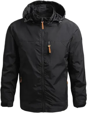 Men's Casual Outdoor Hooded Windbreaker Jacket Sports Mountaineering Thin Jacket