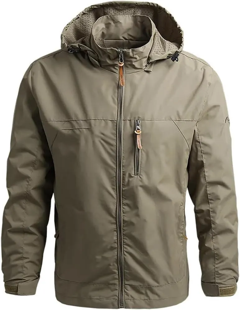 Men's Casual Outdoor Hooded Windbreaker Jacket Sports Mountaineering Thin Jacket