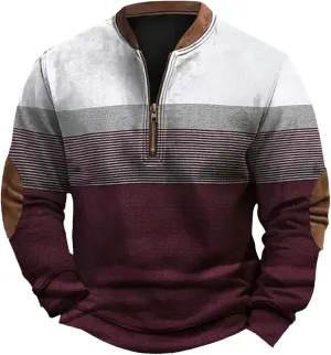 Mens Casual Sweater Like Sweatshirt Zipper Long Sleeved Hoodie Stand Collar Zip Knitted Sweaters Sweatshirts For Men