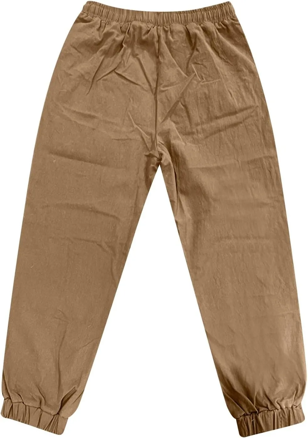 Men's Cotton Linen Solid Color Drawstring Sports Casual Breathable Pants 2025