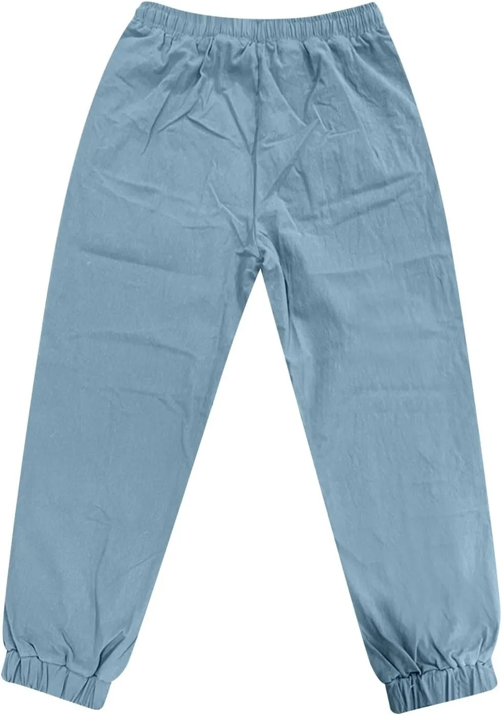 Men's Cotton Linen Solid Color Drawstring Sports Casual Breathable Pants 2025