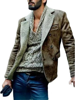 Men's Fleece Lined Jacket Lightweight Bomber Jacket Faux Leather Jackets Light Suede Fall Winter Coat for Men
