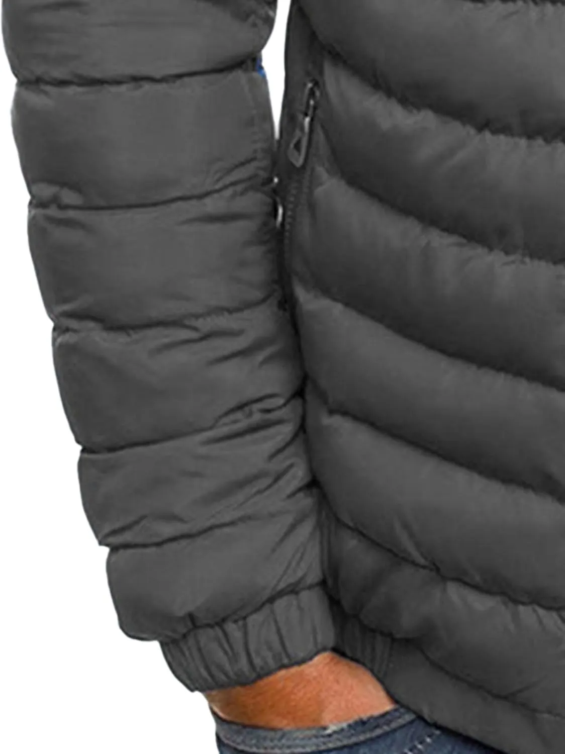 Men's Full Zip Packable Down Jacket Lightweight Puffer Jacket Winter Jacket Loose Windproof Outerwear Jacket