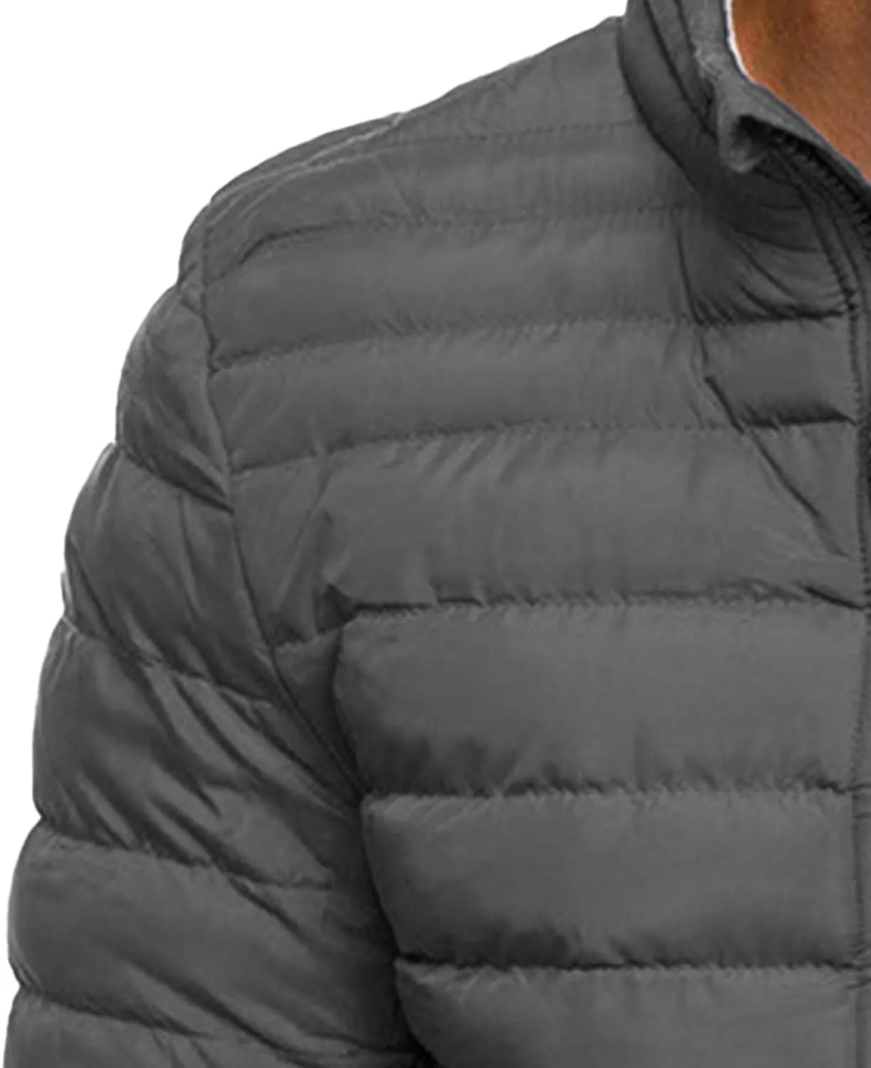 Men's Full Zip Packable Down Jacket Lightweight Puffer Jacket Winter Jacket Loose Windproof Outerwear Jacket