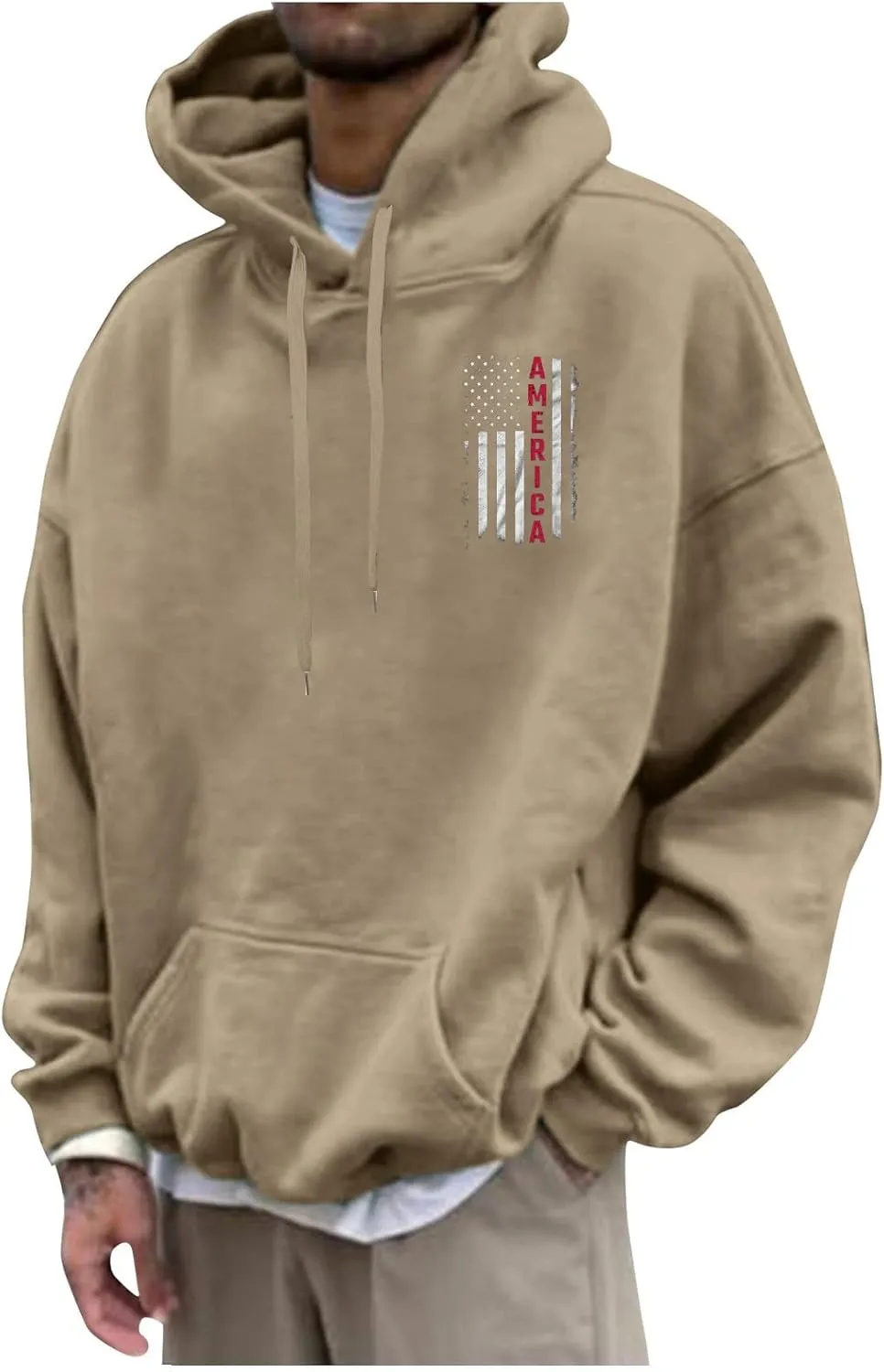 Mens Graphic Hoodies Oversized Lightweight Loose Printed Hooded Casual Fashion Sports Sweatshirt Fleece