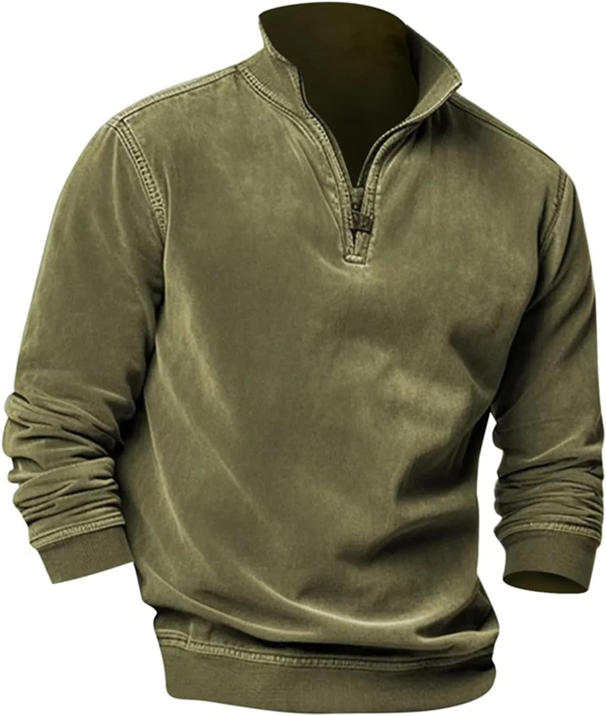 Mens Half Zip Pullover Casual Outdoor Sweatshirt Lightweight Running Polo Sweater Long Sleeve Thermal Sweatshirts Tops