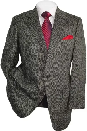 Men's Herringbone Tweed Blazer Herringbone Sports Jacket Mens Casual Sports Coat Suit Blazer Jacket for Men