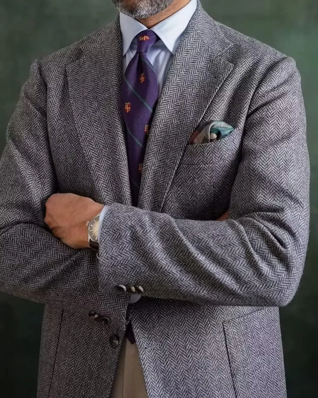 Men's Herringbone Tweed Blazer Herringbone Sports Jacket Mens Casual Sports Coat Suit Blazer Jacket for Men