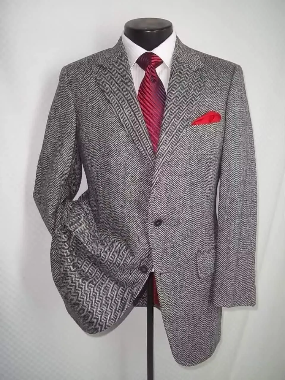 Men's Herringbone Tweed Blazer Herringbone Sports Jacket Mens Casual Sports Coat Suit Blazer Jacket for Men