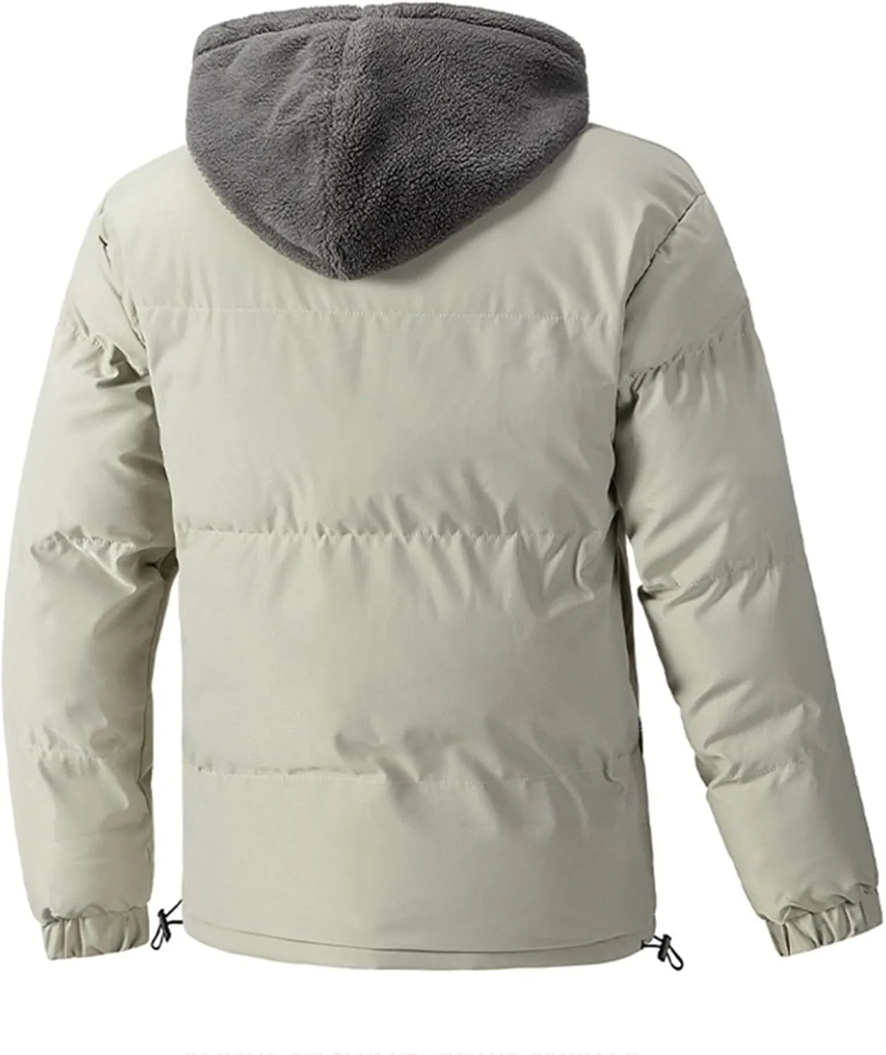 Men's Insulated Synthetic Down Puffer Jacket Men's Winter Windproof Warm Solid Color Insulated for Ski Hiking Travel