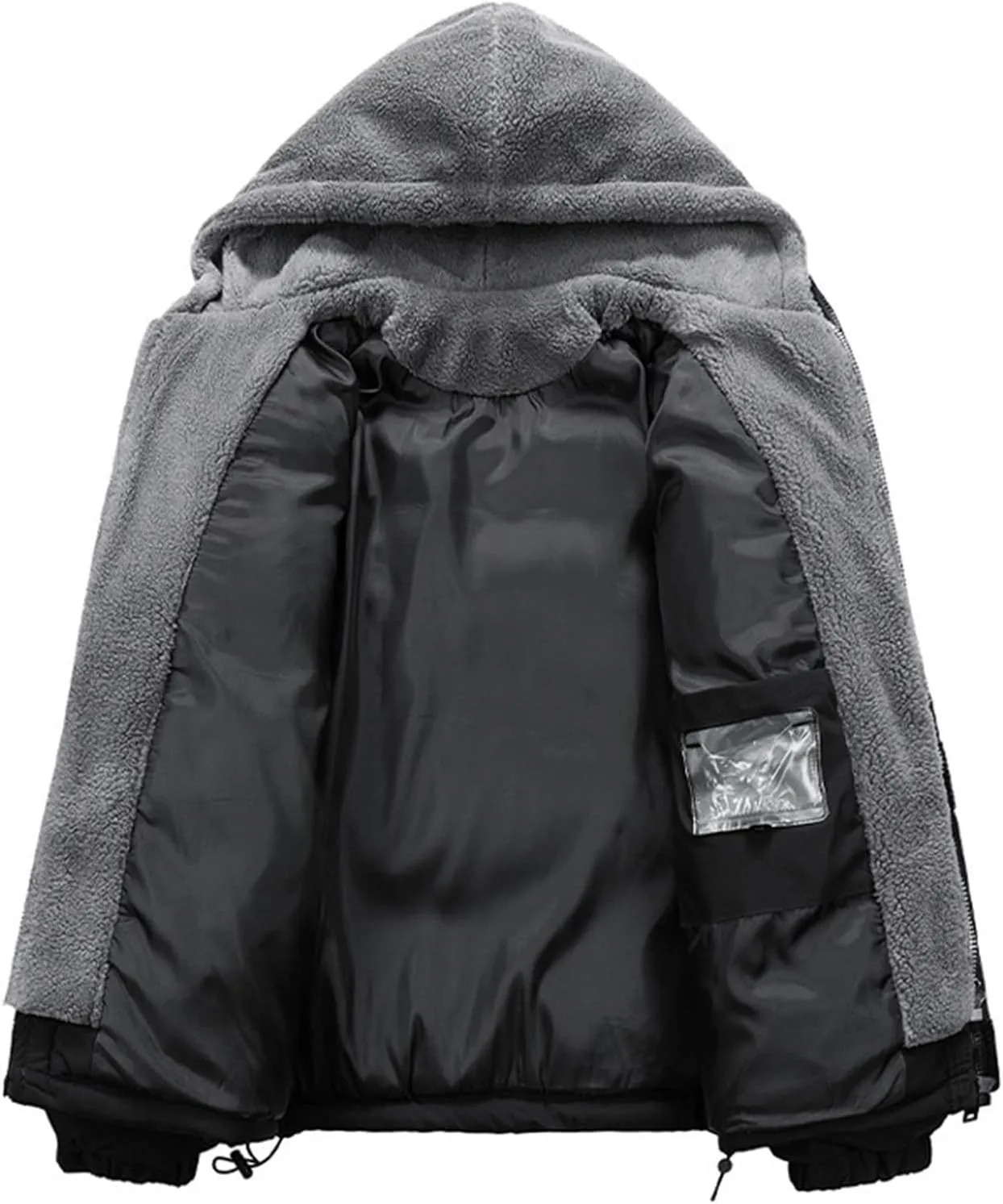Men's Insulated Synthetic Down Puffer Jacket Men's Winter Windproof Warm Solid Color Insulated for Ski Hiking Travel
