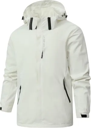 Men's Lightweight Waterproof Rain Jacket,Shell Hooded Outdoor Raincoat Hiking Windbreake jacket