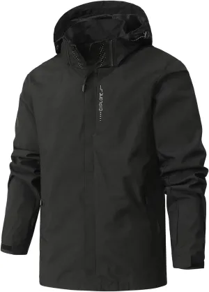 Men's Lightweight Waterproof Rain Jacket,Shell Hooded Outdoor Raincoat Hiking Windbreake jacket