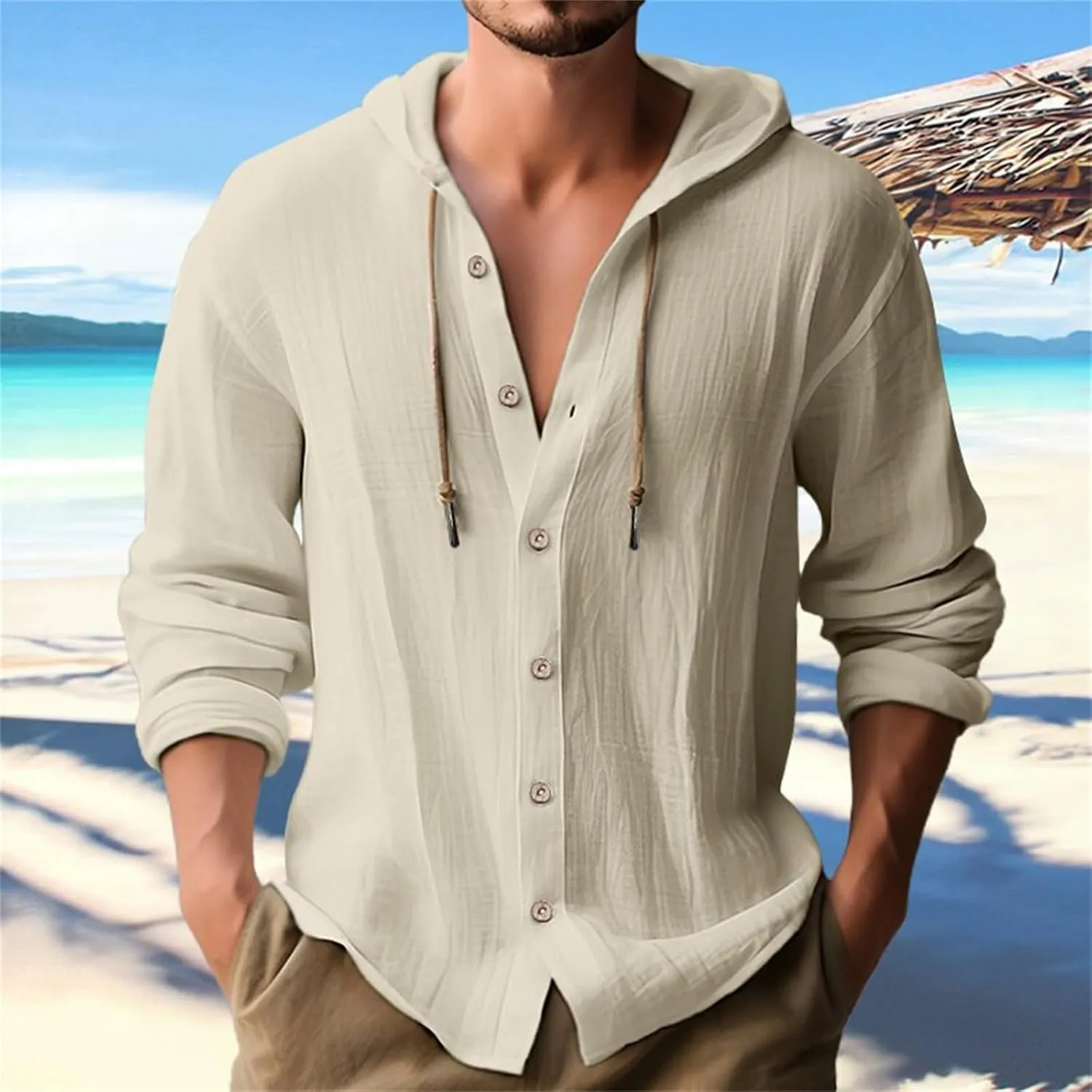 Men's Long Sleeve Classic Woven Shirt Pocket Long Sleeve Shirt Top Mens Long Sleeve Shirt Henley Shirts for Men