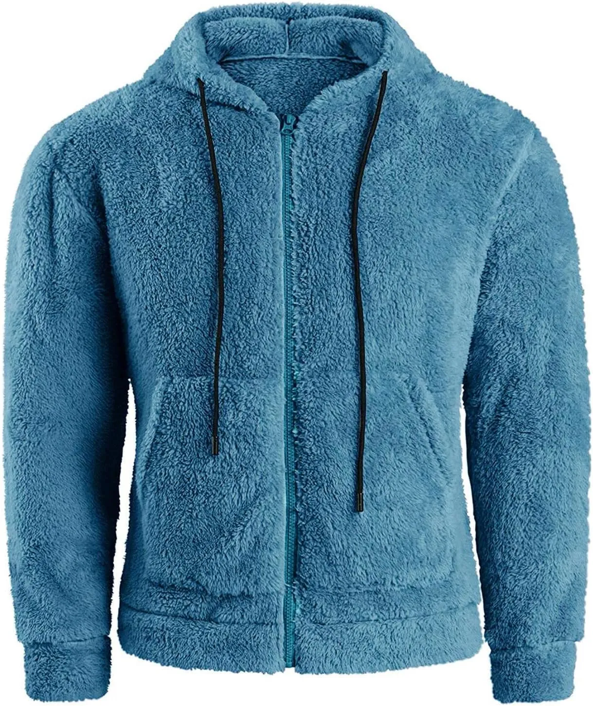 Men's Long Sleeve Warm Winter Sherpa Lined Fleece Shirt Jackets Full Zip Thermal Sweatshirt Pullover Outwear