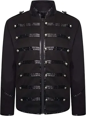 Mens Marching Band Drummer Military Jacket Parade Jacket for Music Festivals, Cosplay, Halloween, Themed Parties