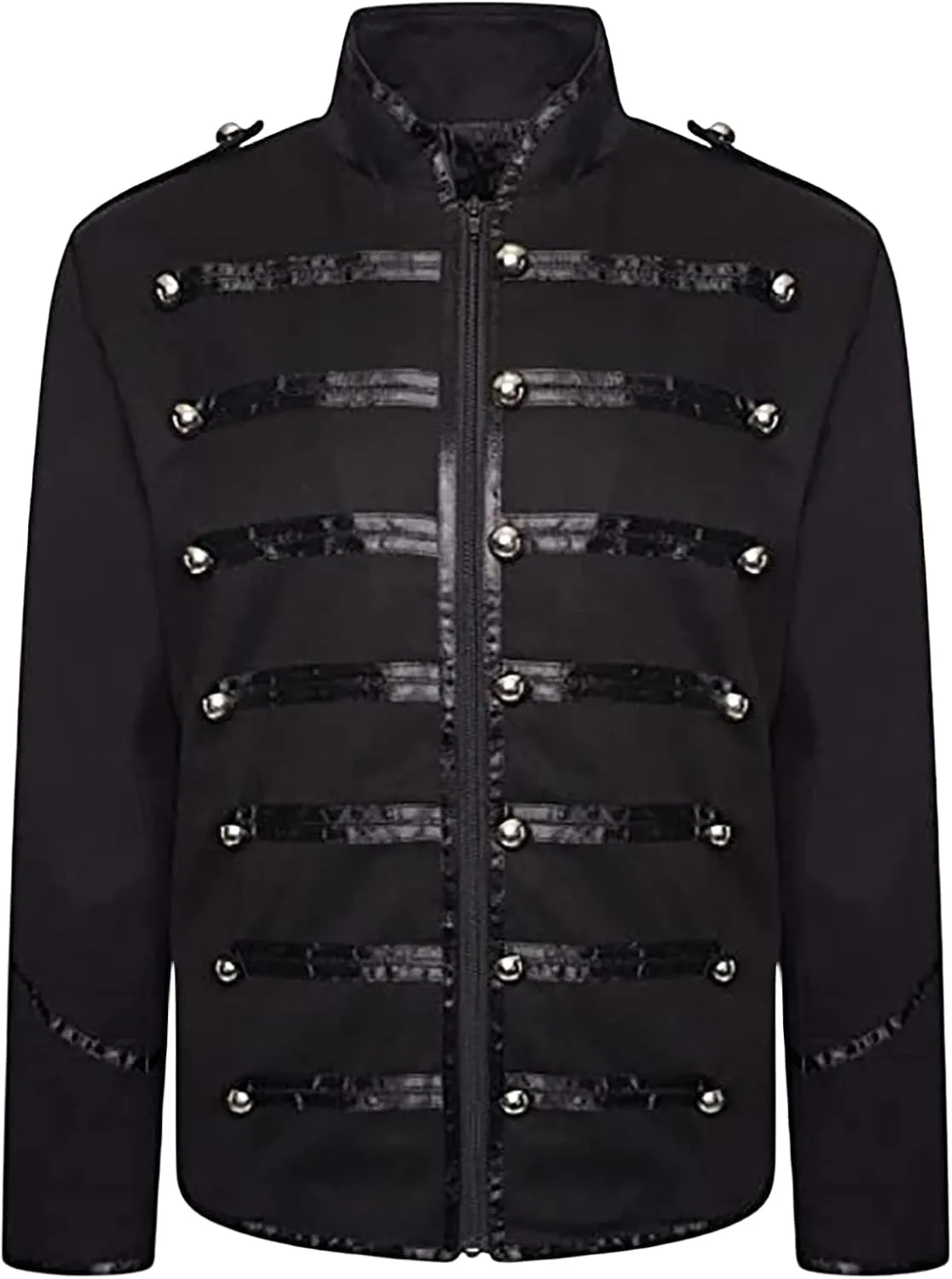 Mens Marching Band Drummer Military Jacket Parade Jacket for Music Festivals, Cosplay, Halloween, Themed Parties