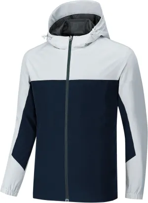 Mens Outdoor Sports Casual Lightweight Jacket Men's Hooded Windbreaker Jacket