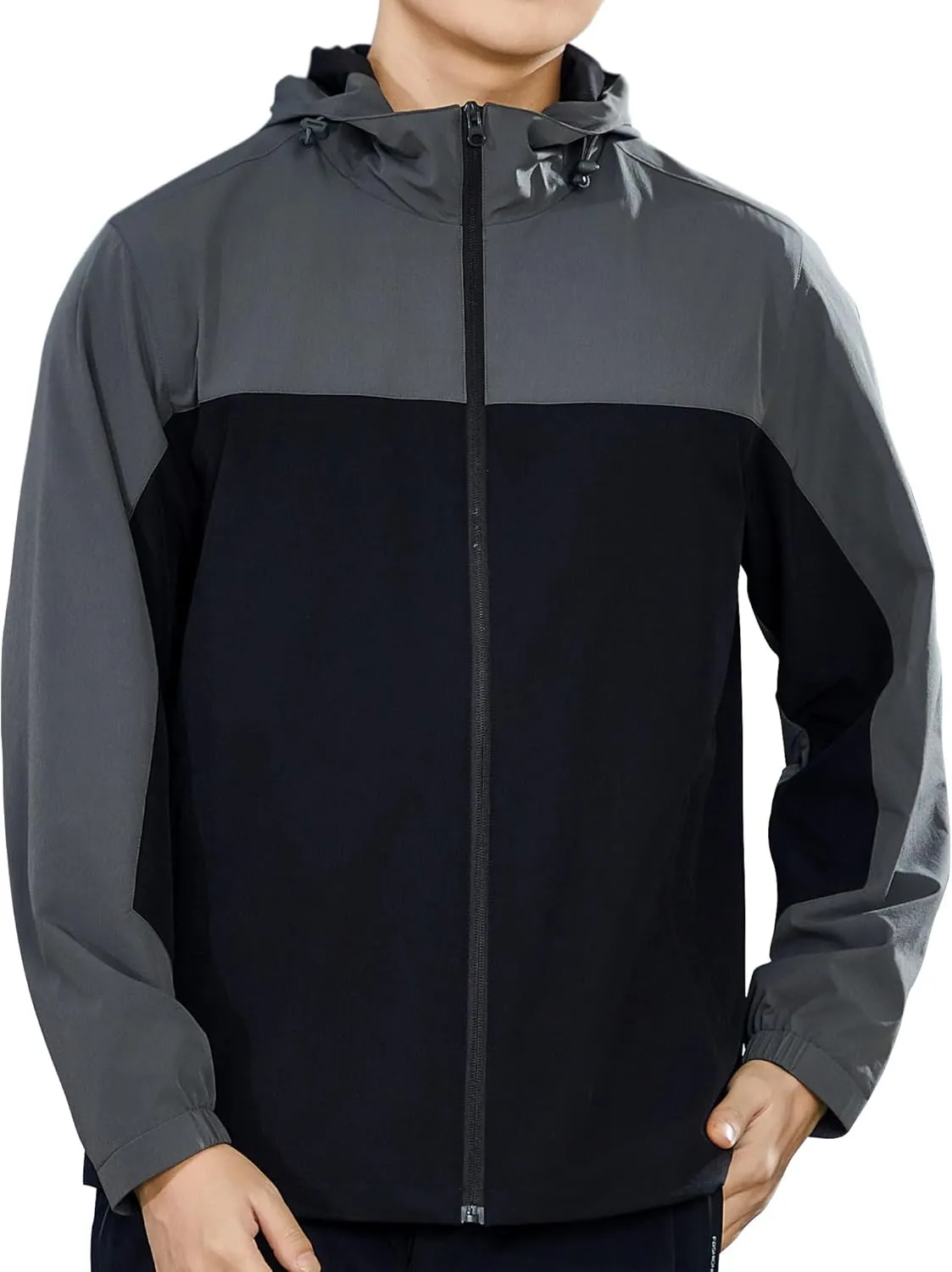 Mens Outdoor Sports Casual Lightweight Jacket Men's Hooded Windbreaker Jacket