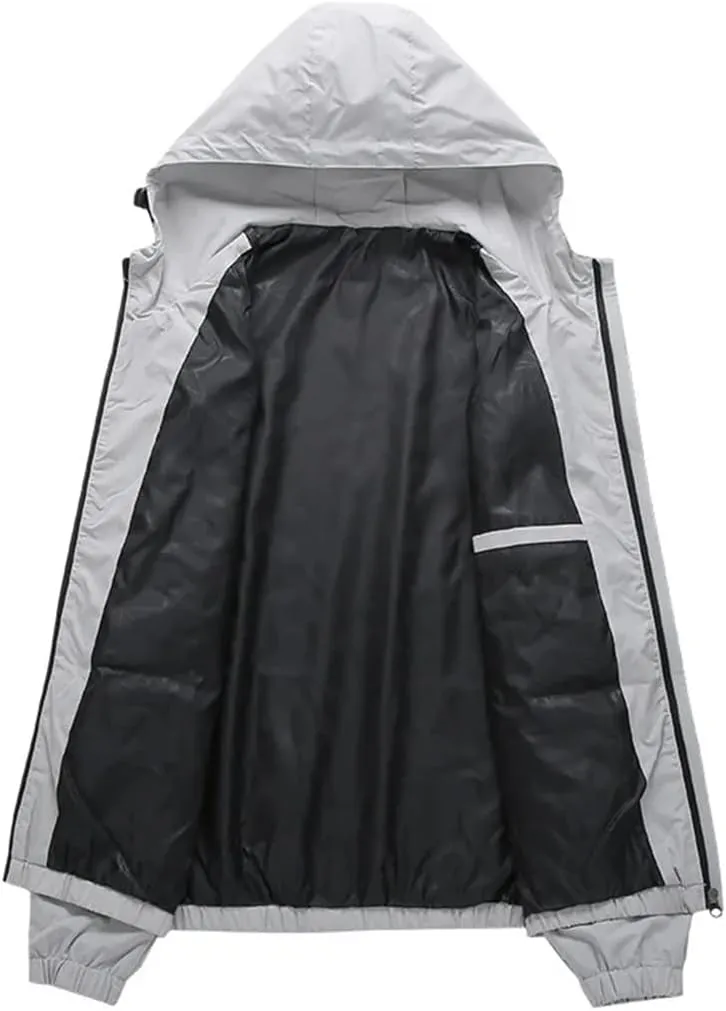 Men's Outdoor Sports Jacket Camping Hiking Fishing Hooded Windbreaker Jacket