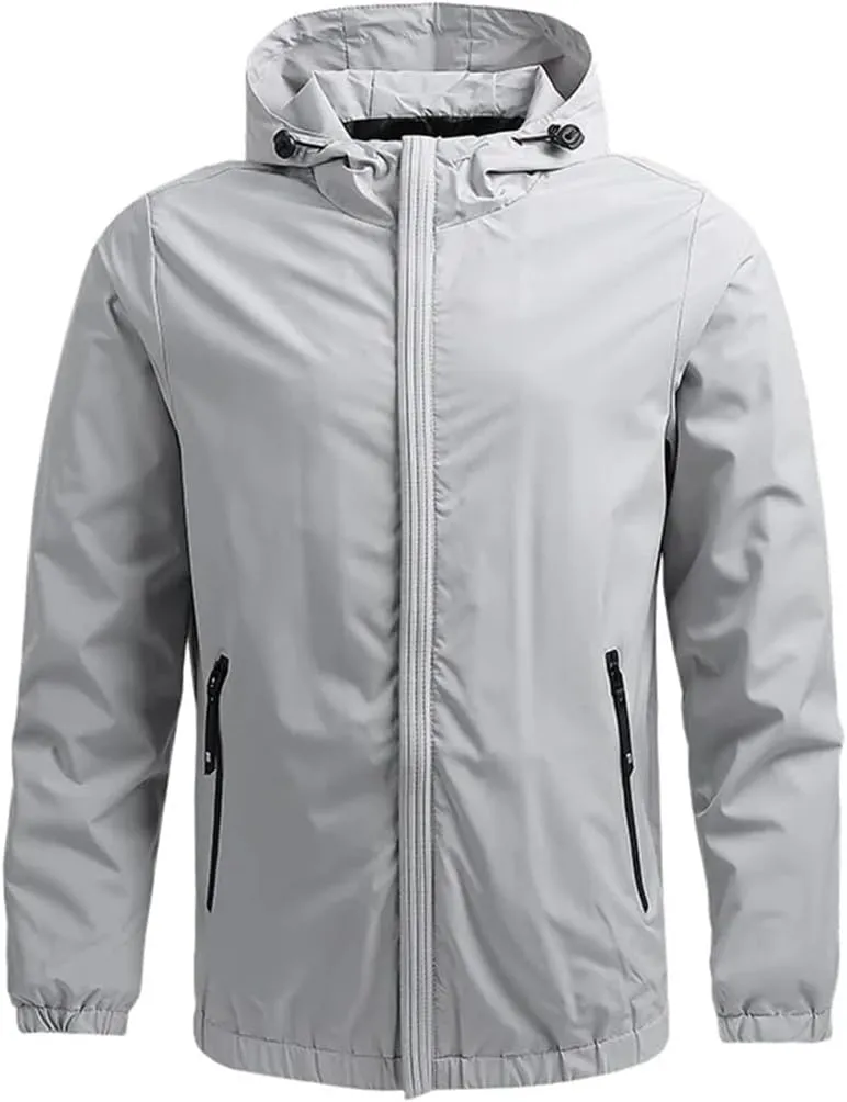 Men's Outdoor Sports Jacket Camping Hiking Fishing Hooded Windbreaker Jacket