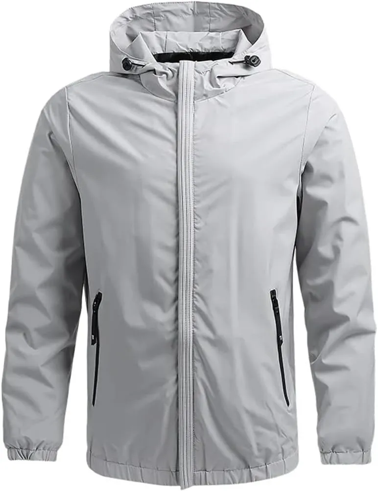 Men's Outdoor Sports Jacket Camping Hiking Fishing Hooded Windbreaker Jacket