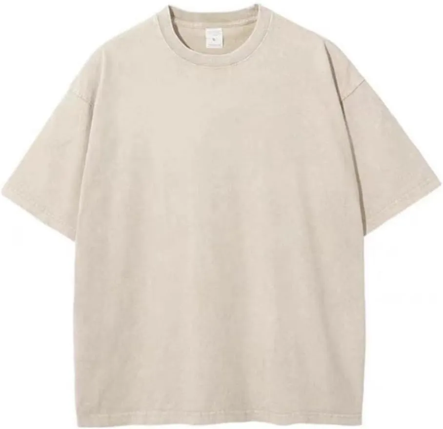 Mens Oversized T Shirt Unisex Acid Wash Vintage Washed Tee Shirt Casual Streetwear Basic Tees