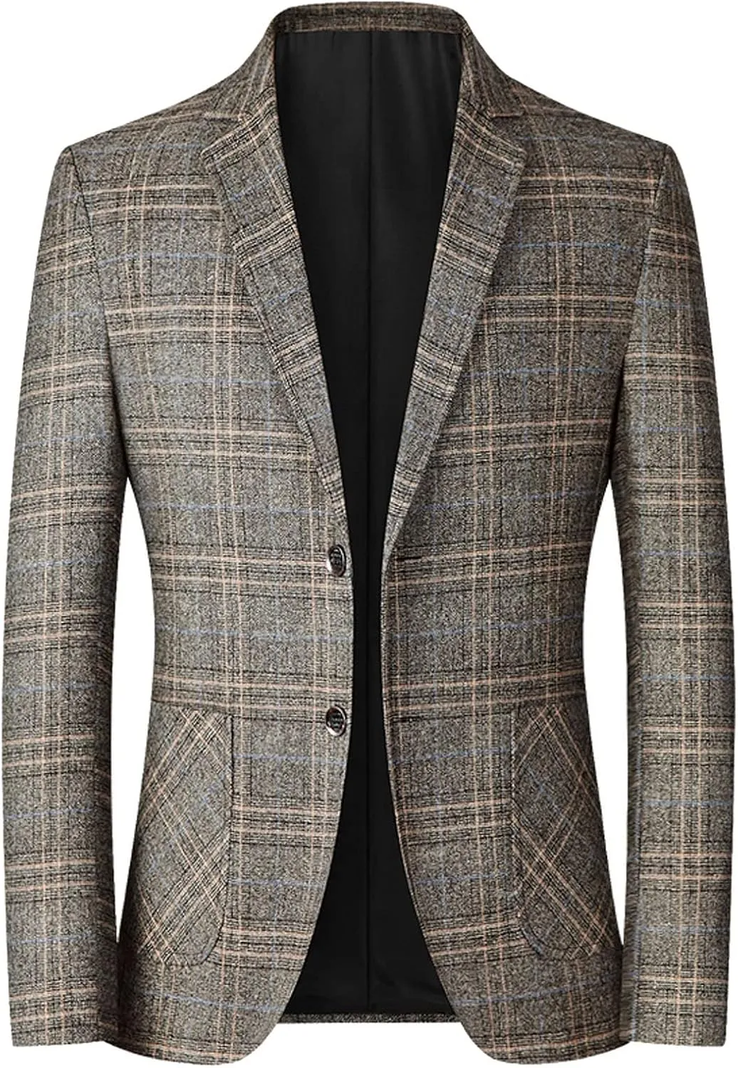 Mens Plaid Blazer Sports Coat Casual Slim Fit Checkered Blazer for Men Wedding Sports Jacket and Coat Business Formal Jacket