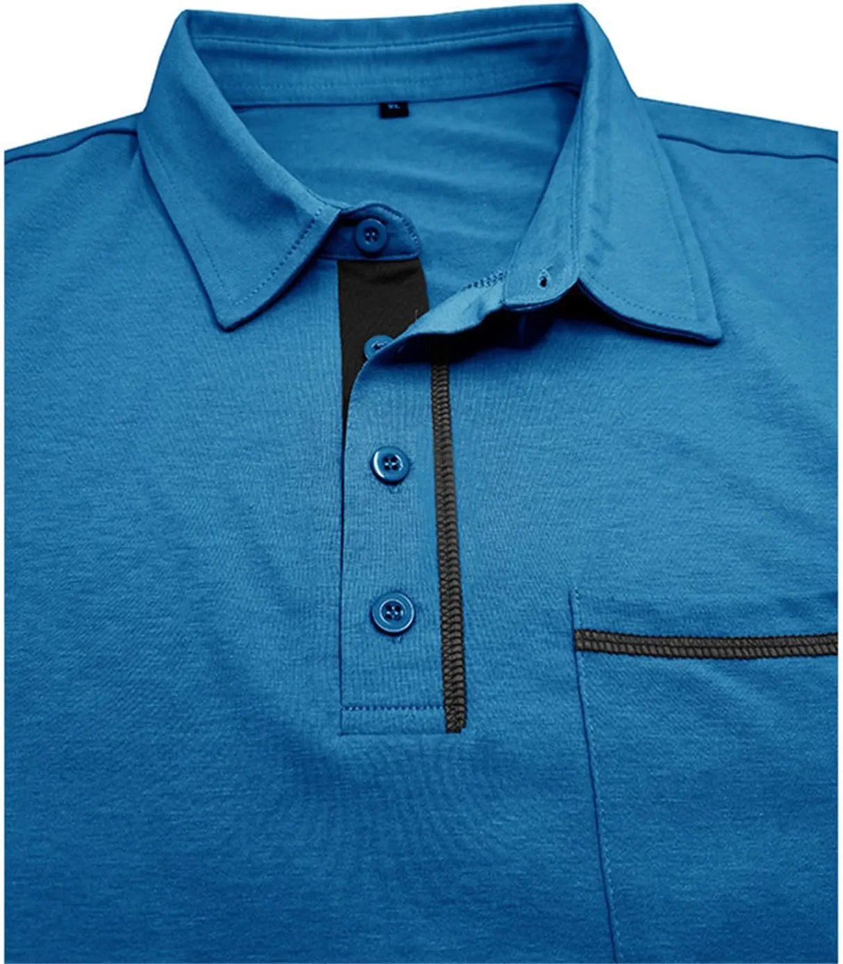 Men's Polo Shirt Short Sleeve Slim Fit 4 Button T-Shirts Slim Fit Golf Work Tops