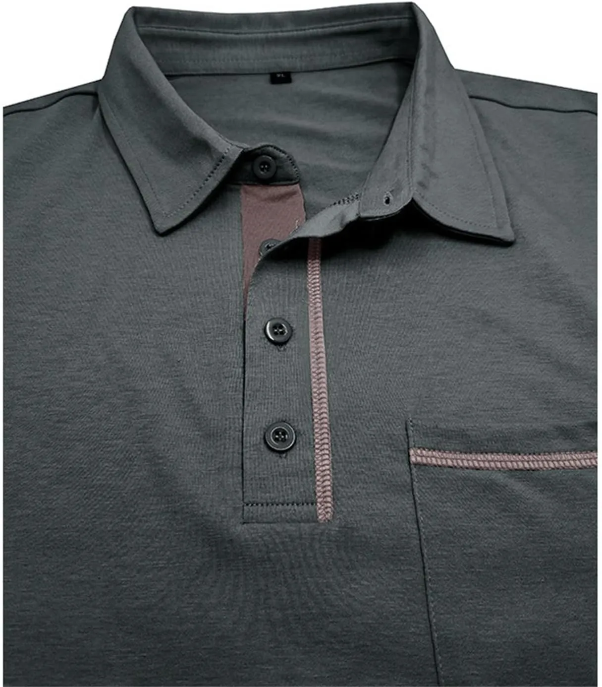 Men's Polo Shirt Short Sleeve Slim Fit 4 Button T-Shirts Slim Fit Golf Work Tops