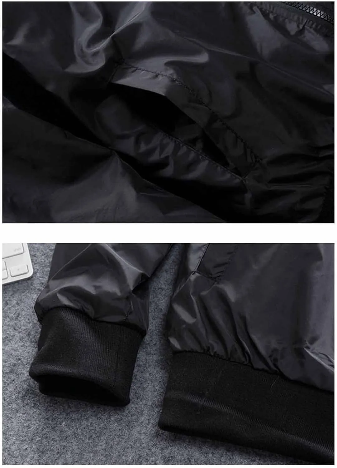 Men's Reflective Hooded Jacket Fashion Windproof Sports Colorblock Zipper Jacket Cycling Sports Windbreaker