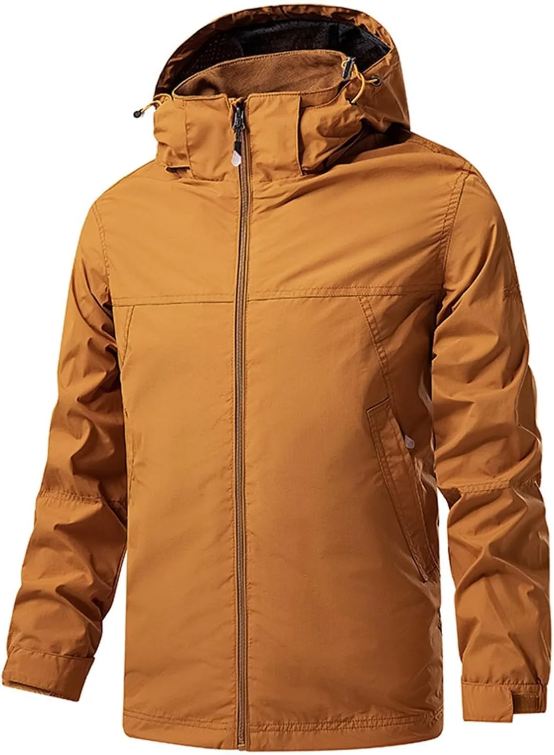 Men's Shell Jacket Waterproof Windbreaker Lightweight Hooded Rain Coat for Men Outdoor Hiking Climbing Traveling