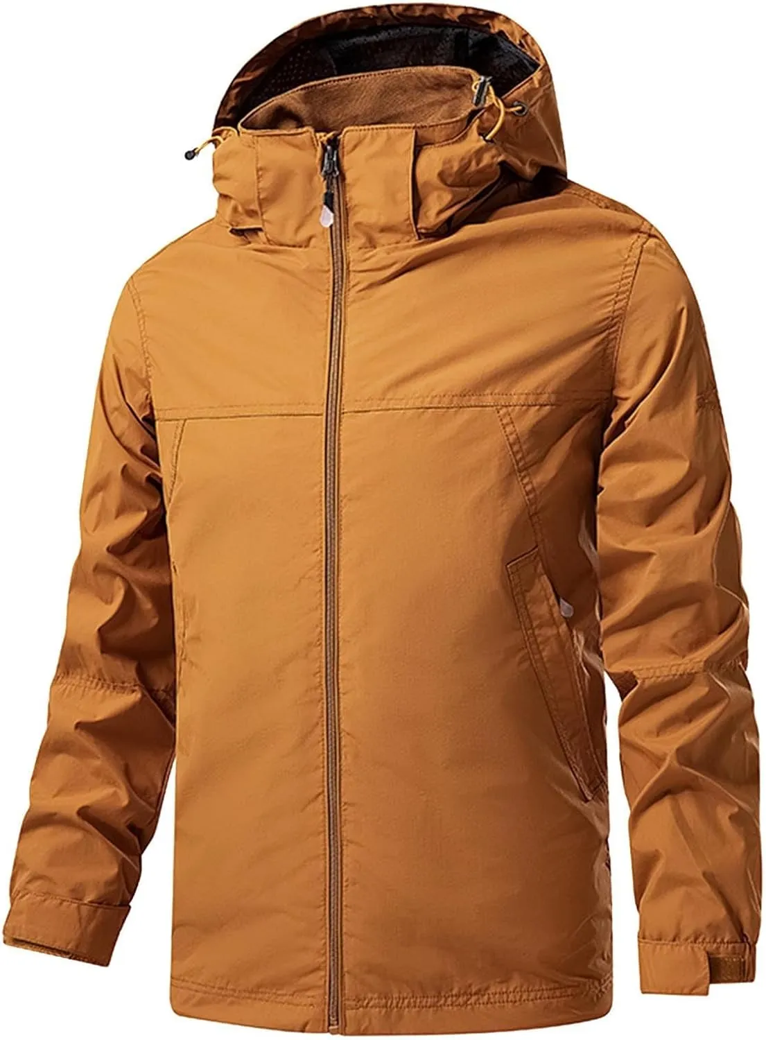 Men's Shell Jacket Waterproof Windbreaker Lightweight Hooded Rain Coat for Men Outdoor Hiking Climbing Traveling