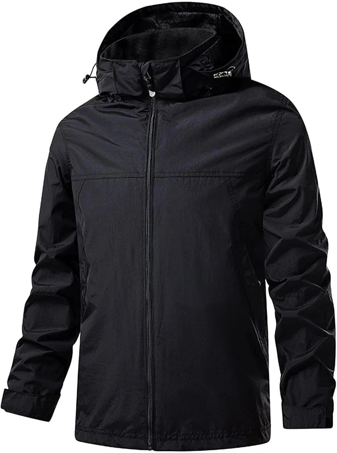 Men's Shell Jacket Waterproof Windbreaker Lightweight Hooded Rain Coat for Men Outdoor Hiking Climbing Traveling