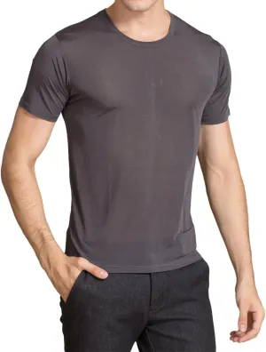 Mens Silk Knitted T Shirt 100% Pure Mulberry Silk Sleep T Shirt Crew Neck Top Undershirt Blouse Short Sleeve Tee Tops