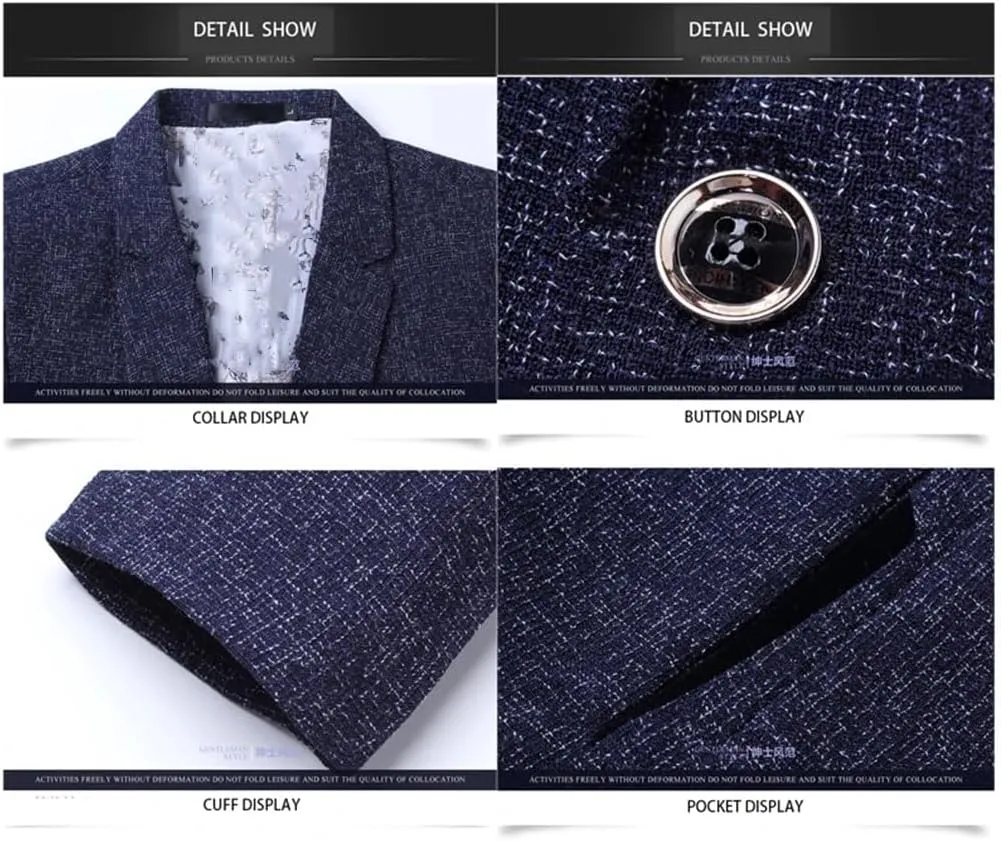 Mens Slim Fit Casual Jacket Wedding Party Slim Fit Casual Suit Men Jacket Business Men Blazer