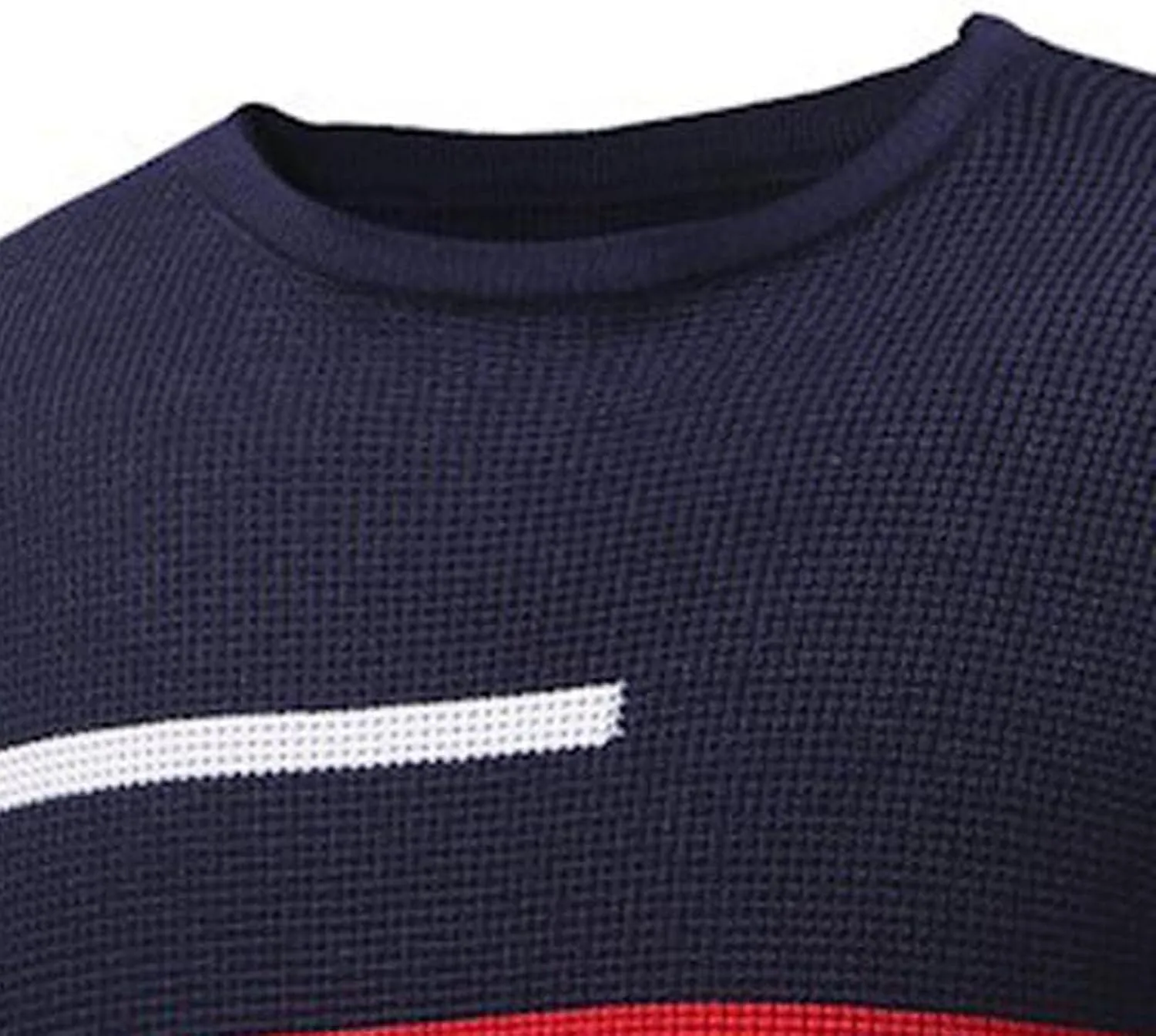 Mens Slim Fit Long Sleeve Shirts Casual Striped Pullover Sweater Slim Fit Crewneck Weatshirt Fall Fashion Clothes