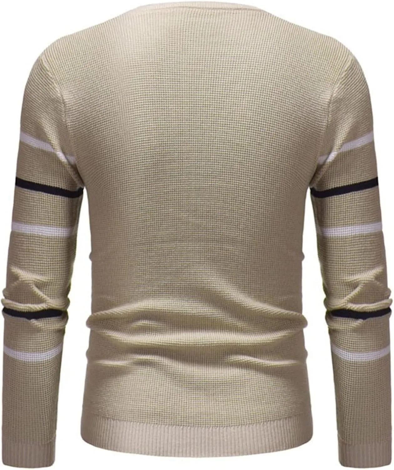 Mens Slim Fit Long Sleeve Shirts Casual Striped Pullover Sweater Slim Fit Crewneck Weatshirt Fall Fashion Clothes