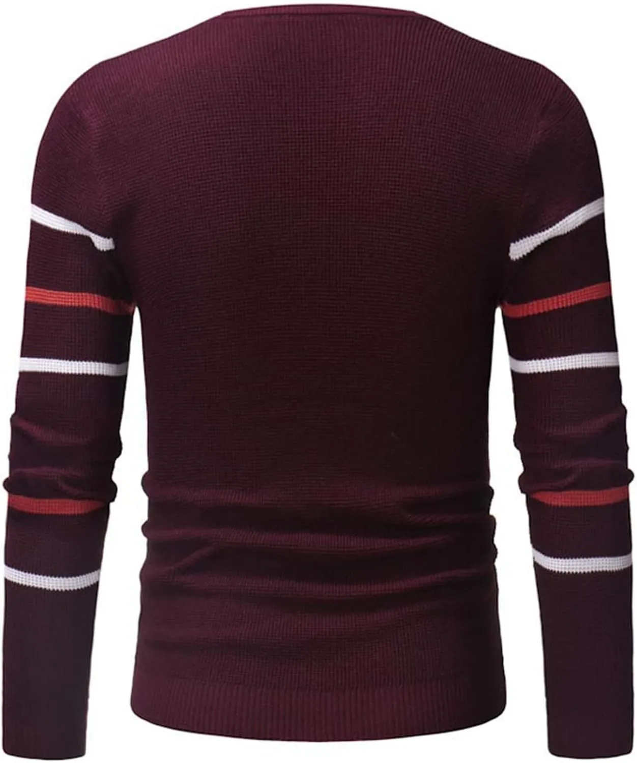 Mens Slim Fit Long Sleeve Shirts Casual Striped Pullover Sweater Slim Fit Crewneck Weatshirt Fall Fashion Clothes