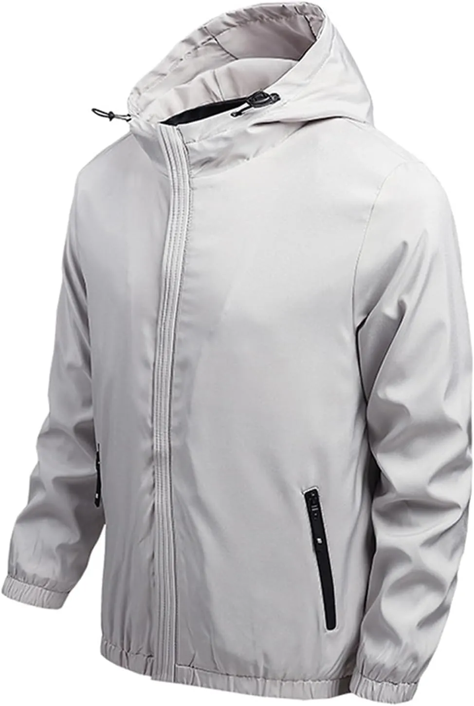 Men's Softshell Hiking Jacket Waterproof Fleece-Lined Lightweight Windbreaker for Outdoor