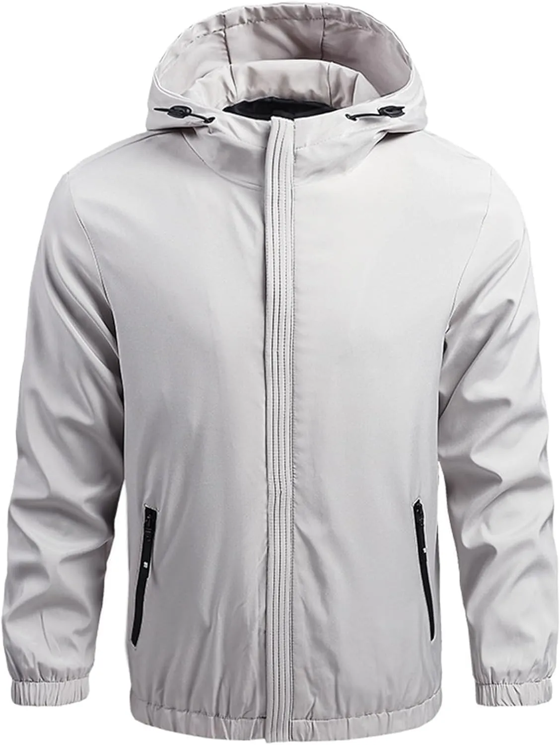 Men's Softshell Hiking Jacket Waterproof Fleece-Lined Lightweight Windbreaker for Outdoor