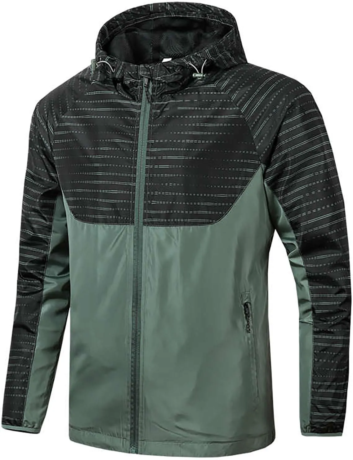 Men's Sports Shell Jacket Lightweight Windbreaker Outdoor Recreation Coat Color Block Breathable Raincoat Shell