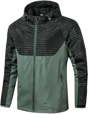 Men's Sports Shell Jacket Lightweight Windbreaker Outdoor Recreation Coat Color Block Breathable Raincoat Shell