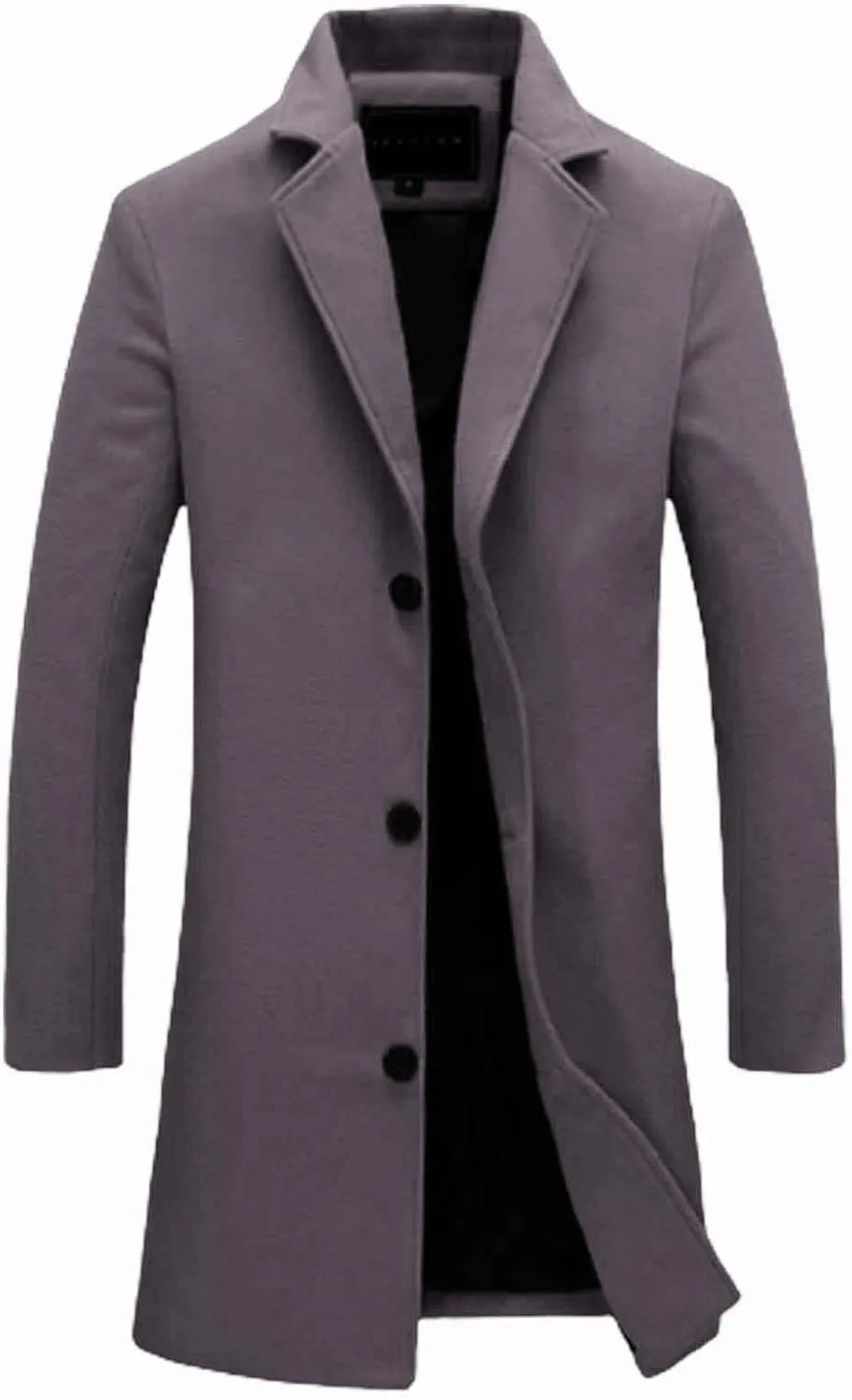 Mens Trench Coat Slim Fit Double Breasted Long Jacket Notched Lapel Belt Fall Windproof Coats Windbreaker Overcoats