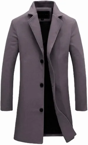 Mens Trench Coat Slim Fit Double Breasted Long Jacket Notched Lapel Belt Fall Windproof Coats Windbreaker Overcoats